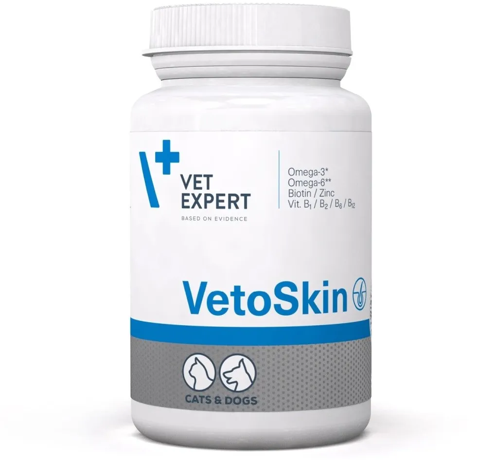 Supliment pentru caini si pisici VetExpert VetoSkin 90 tablete