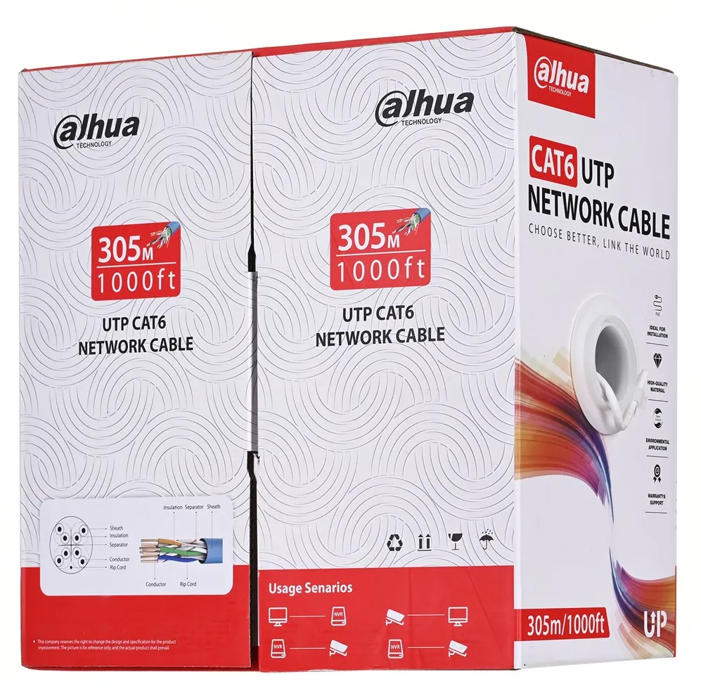 Cablu retea DAHUA PFM920I-6UN-C-V2 Cat6 U/UTP alb 305 m