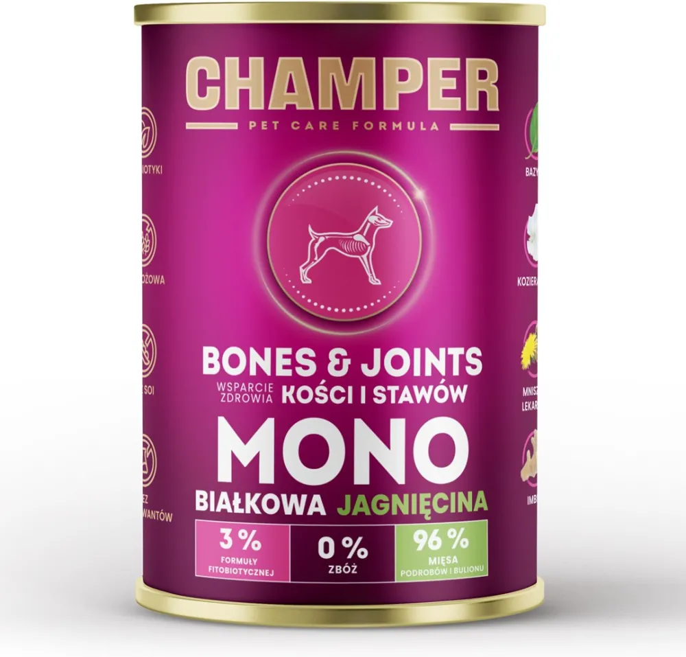 CHAMPER Bones & Joints Monoprotein Lamb - wet dog food - 400g