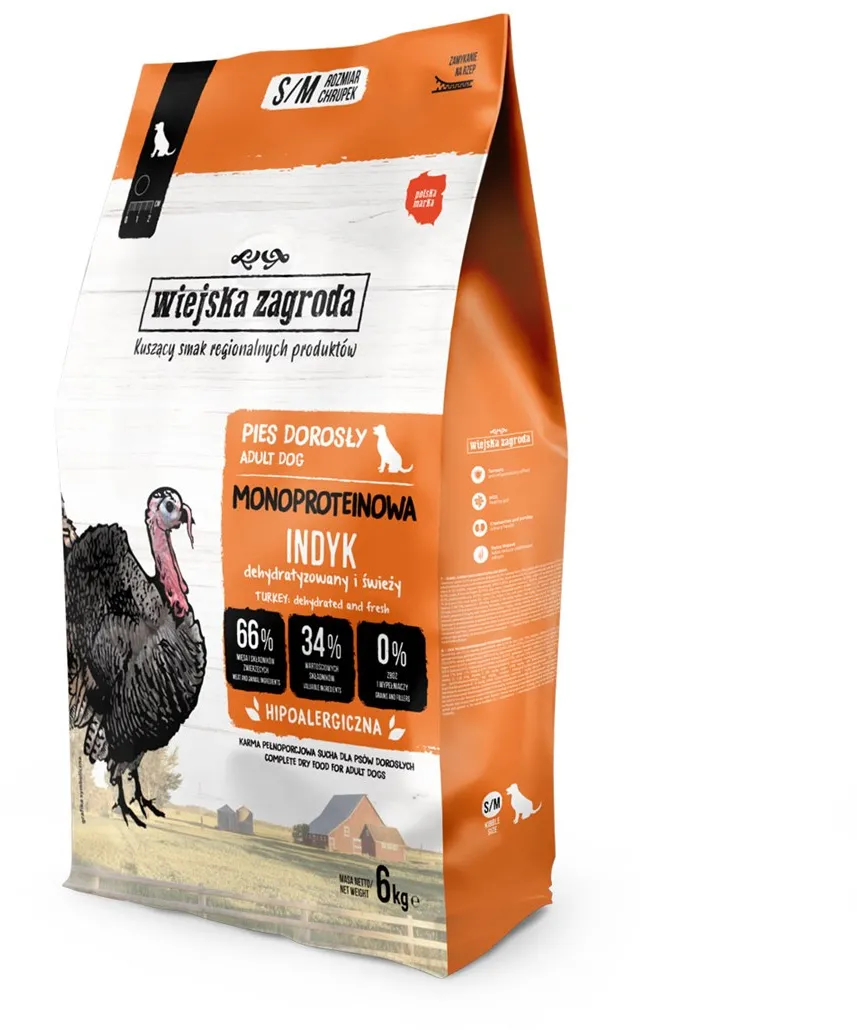 WIEJSKA ZAGRODA Monoprotein Turkey - dry dog food - 6kg