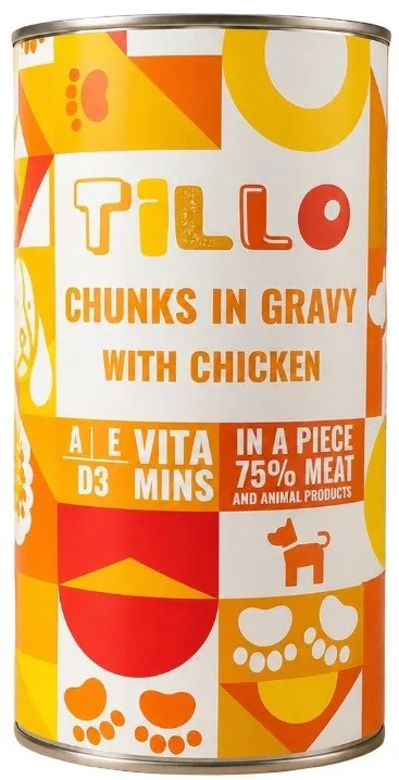 TILLO Chunks in gravy Chicken - wet dog food - 1250g