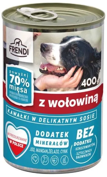 FRENDI with Beef chunks in delicate sauce - wet dog food - 400g