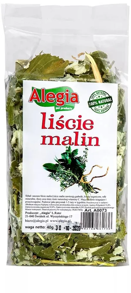 Recompensa pentru rozatoare si iepuri Alegia frunze de zmeur 40 g
