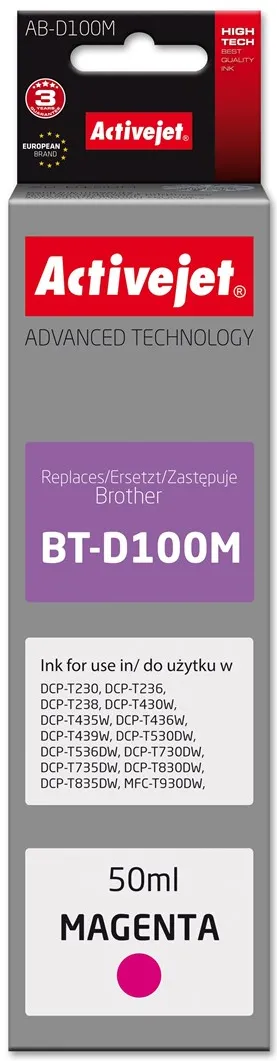 Cartus cerneala ACTIVEJET AB-D100M compatibil Brother BT-D100M 50 ml magenta