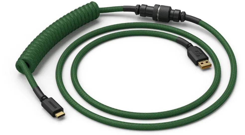 Cablu spiralat Glorious USB-C la USB-A 1,37 m Forest Green