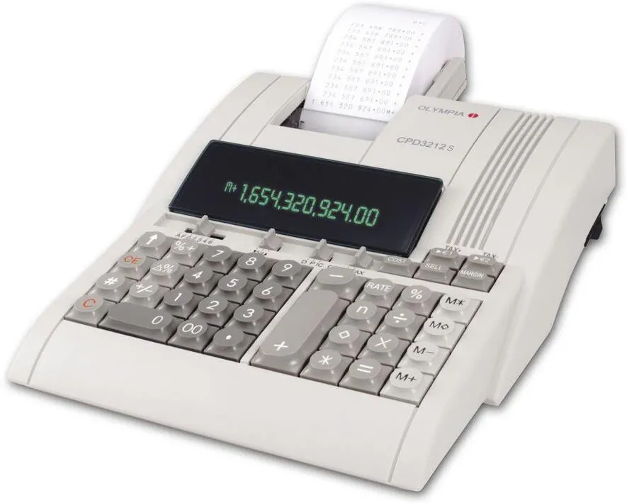 Calculator de birou cu imprimare OLYMPIA CPD 3212S 12 cifre alb