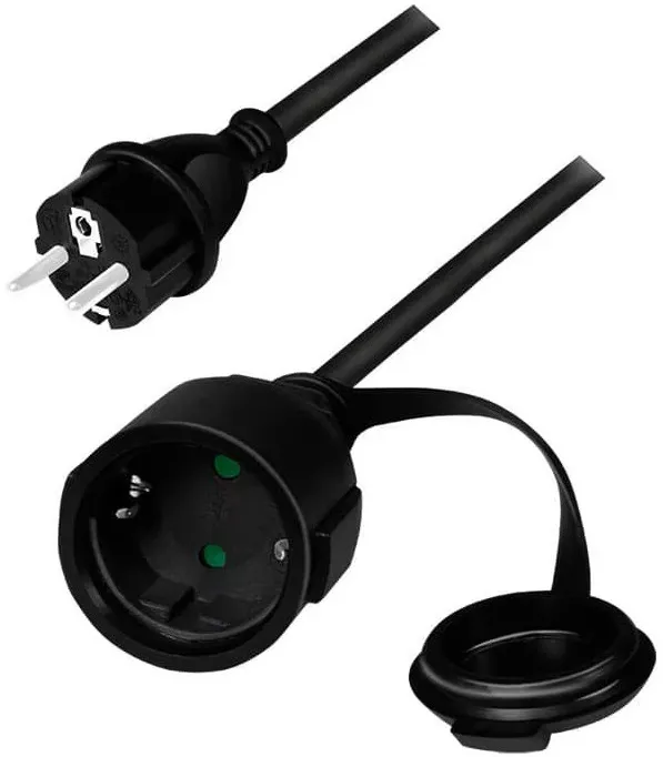 Cablu de alimentare prelungitor, Schuko, 5m, 3x1.5mm2, 250V / 16A, black, Logilink "LPS102" (timbru verde 0.18 lei)