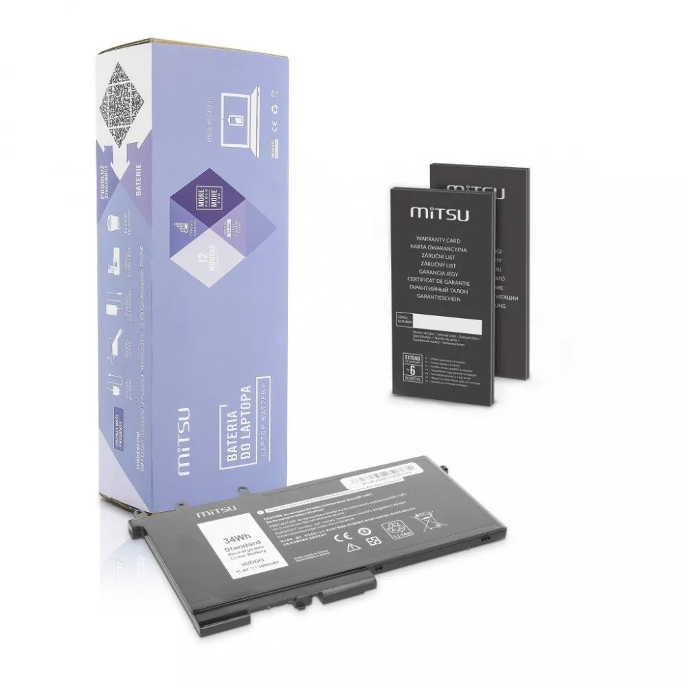 Battery Dell Latitude E5280, E5580 3000 mAh (34 Wh) 11.4 Volt