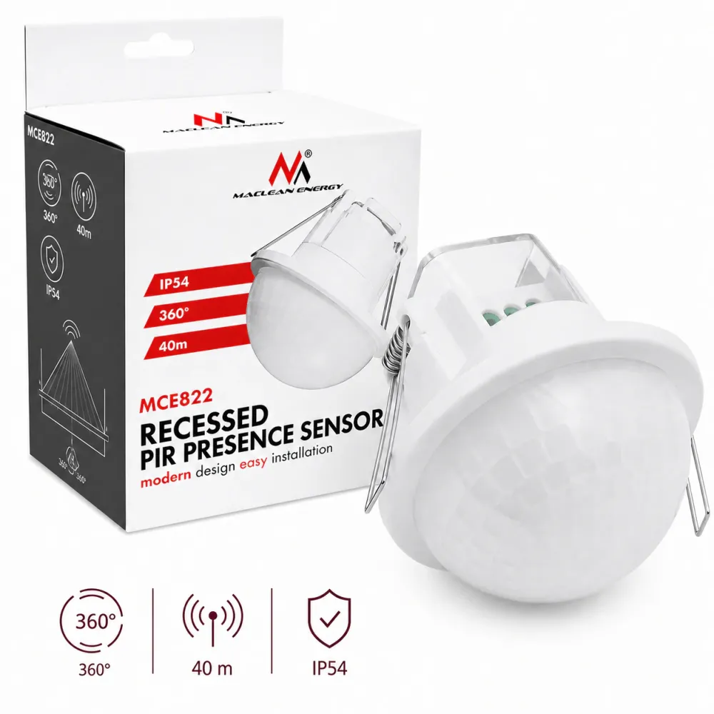 PIR motion sensor, flush-mounted MCE822