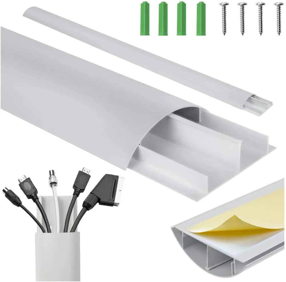 Canal mascare cabluri din aluminiu MACLEAN MC-814 S 75 cm argintiu