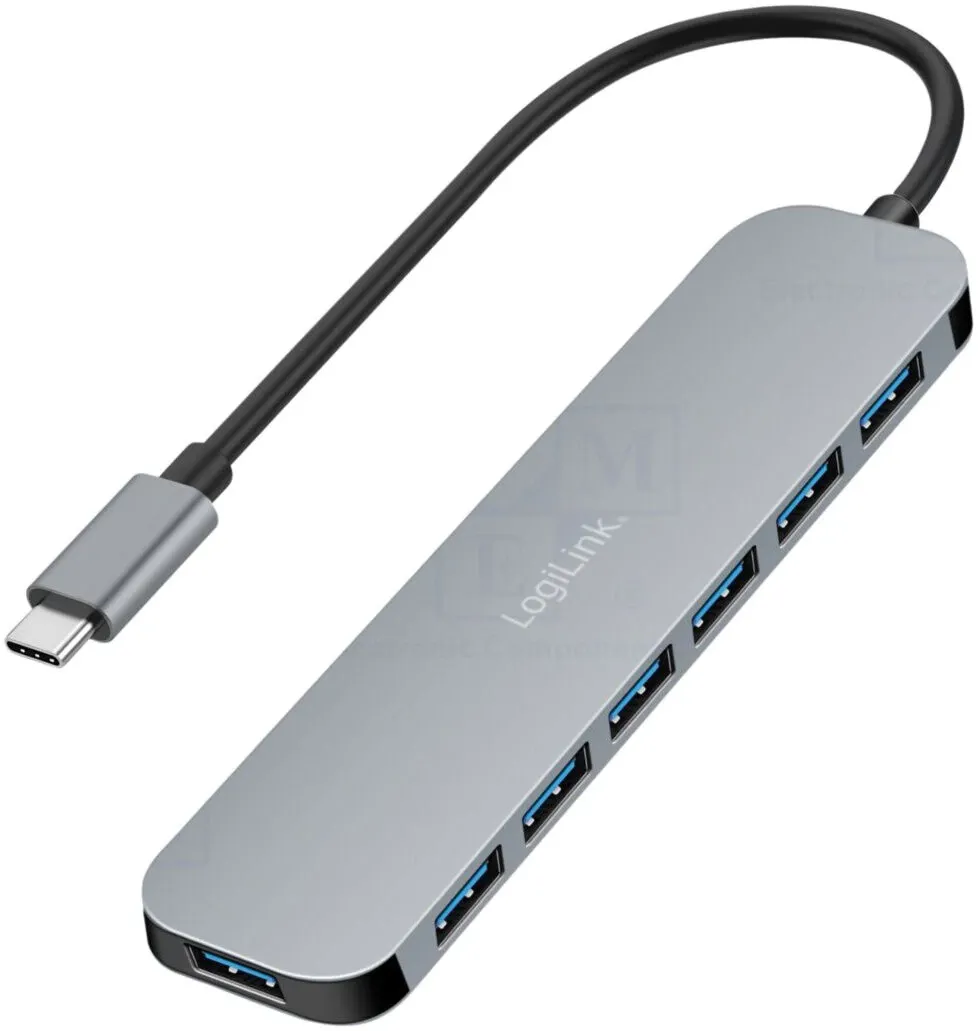 Hub USB-C 7-port, USB-A 5Gbps, 20W PD
