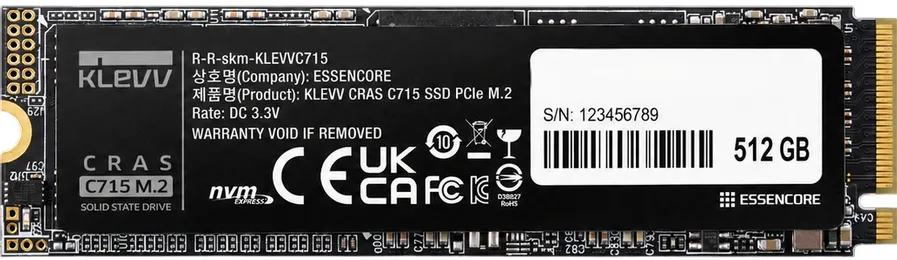 512 GB SSD KLEVV C715 M.2 NVMe Gen3 x4