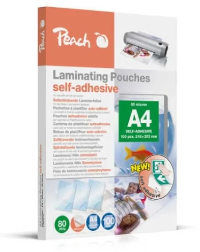 Peach Laminierfolien A4 80mic selbstklebend 100PK retail