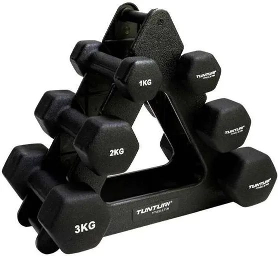 Set Tunturi Greutati 3 perechi+stand, Neoprene