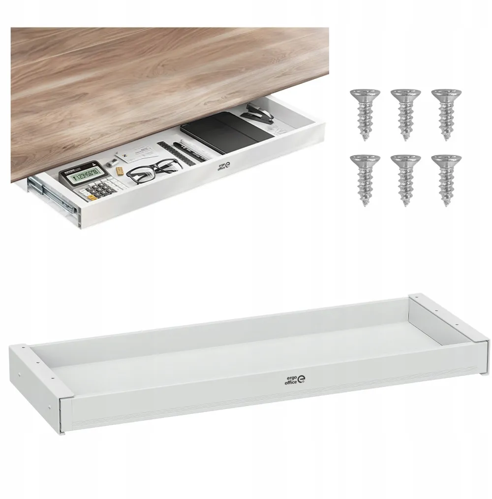 Flat under-desk drawer ER-302 W