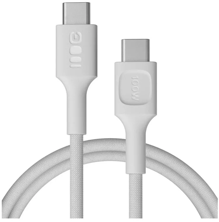 Cablu Green Cell PowerStream USB-C la USB-C 100W impletit 1.2 m alb