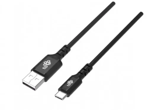 Cablu USB-A la USB-C TB din silicon Quick Charge 2 m negru