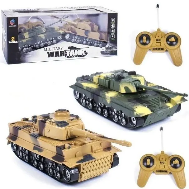 Two R/C tanks fighting