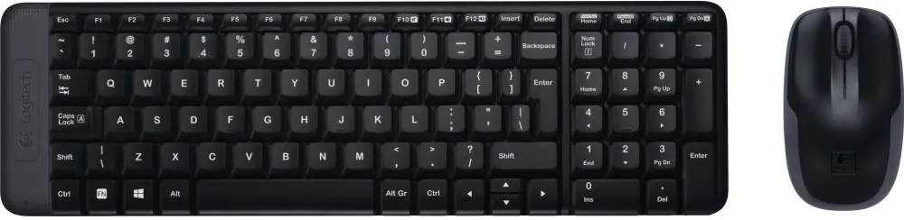 Kit tastatura si mouse wireless Logitech MK220 2.4 GHz layout francez negru