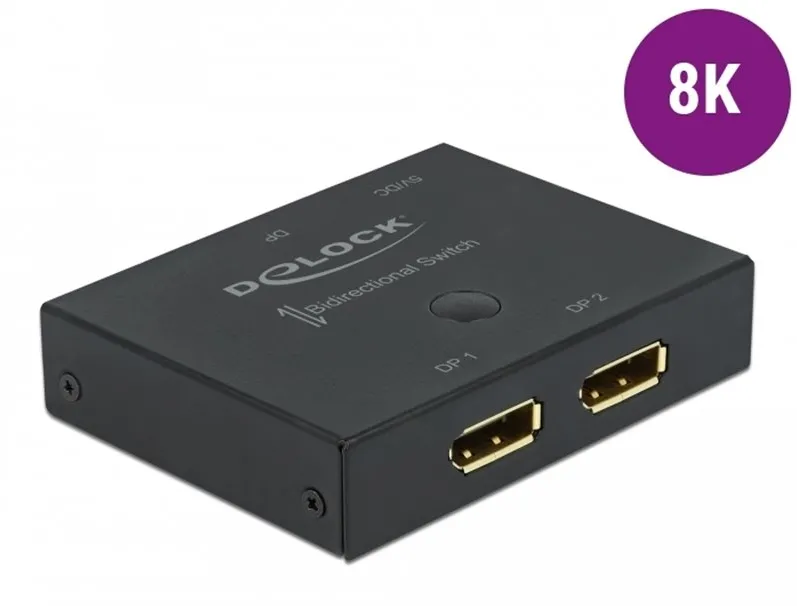 DeLOCK DisplayPort 2 - 1 Switch bidirectional 8K 30 Hz, DisplayPort switch