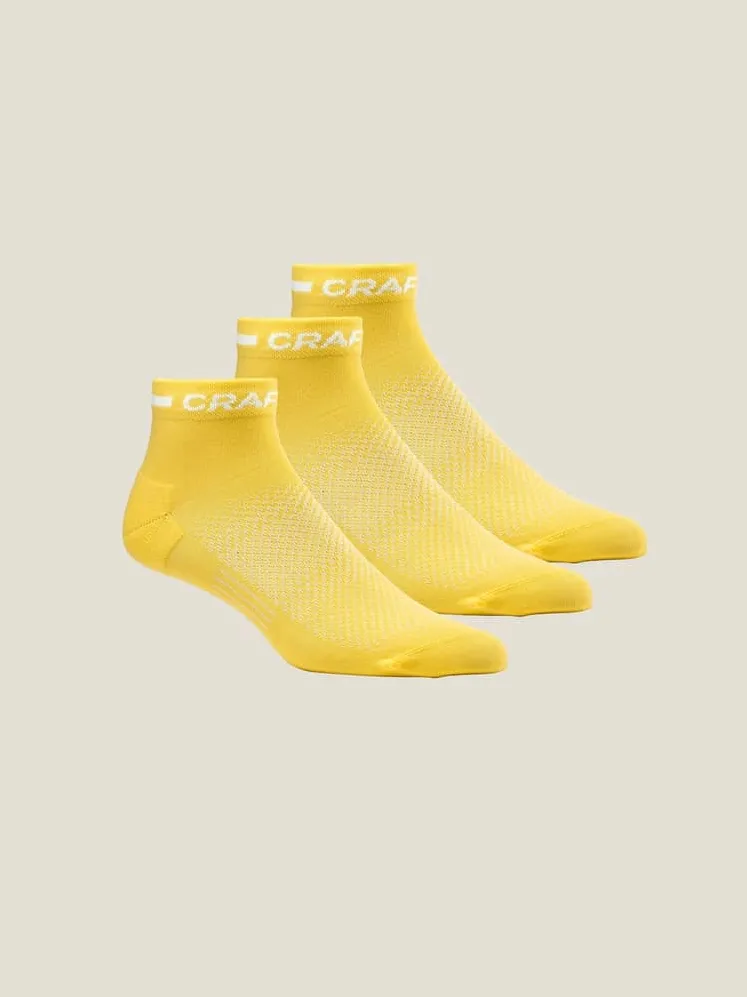 Craft - sosete - Core Dry Mid Sock 3-pack - Yellow - 34-36