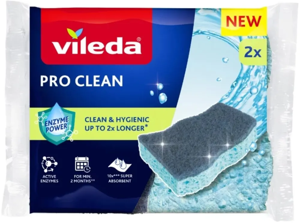 Viscose scourer with enzymes Vileda Pro Clean 2 pcs.