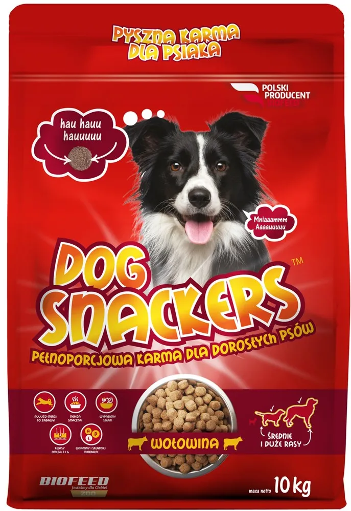 BIOFEED Dog Snackers Adult medium & large Beef - dry dog food - 10kg