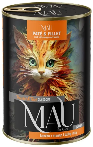 MAU Pate and Fillet Junior Duck with mango and rosehip - wet cat food - 400g