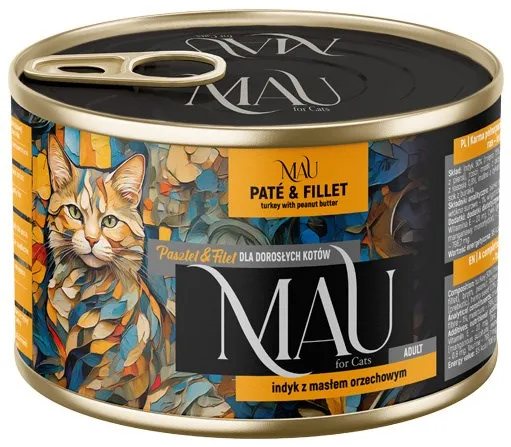 MAU Pate and Fillet Turkey with peanut butter - wet cat food - 185g
