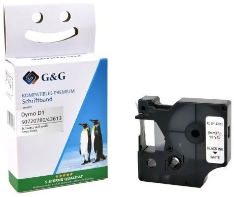 Panglica satin etichete G&G compatibil Dymo D1 46010