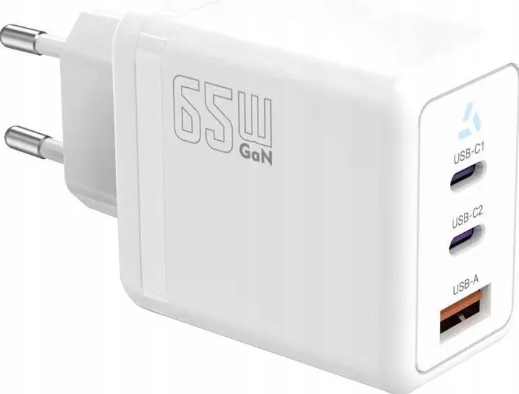 Incarcator retea TB GaN 65W 2x USB-C + USB-A Power Delivery alb