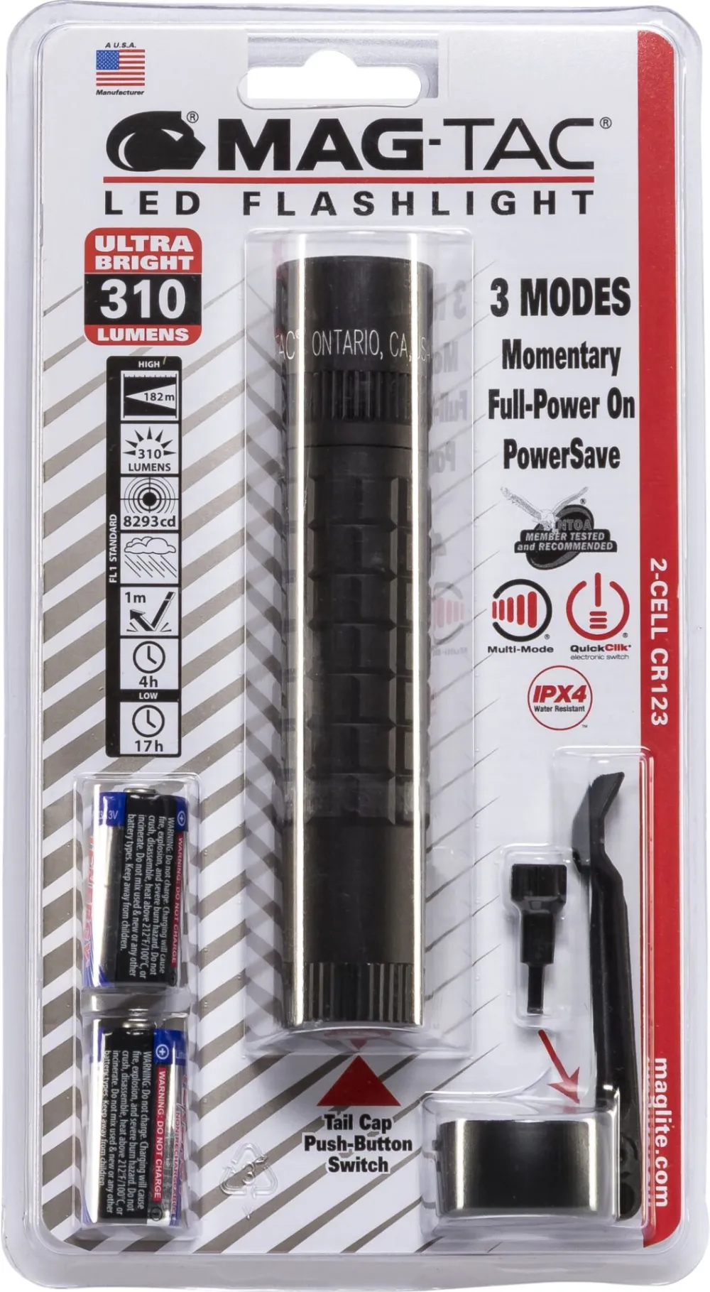 Lanterna Maglite Mag-Tac SG2LRE6 cu inel frontal neted, negru