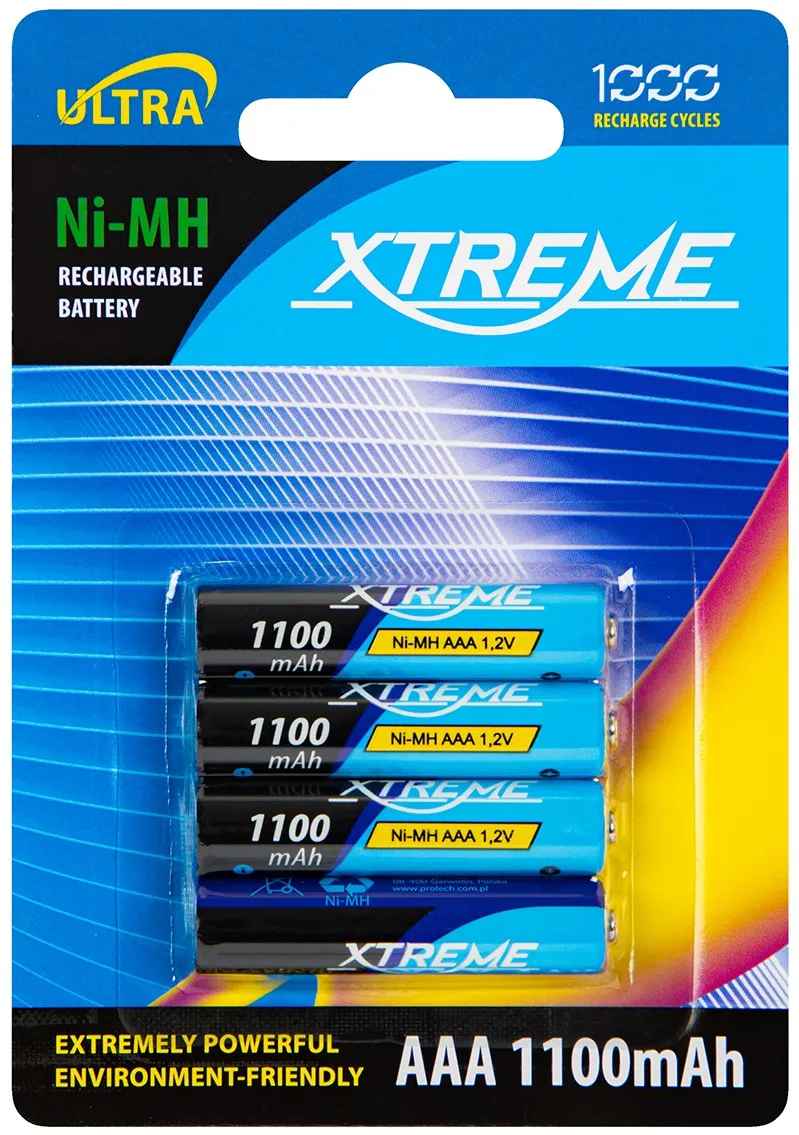 Rechargeable battery R3 NiMH AAA 1100mAh XTREME 4 pieces