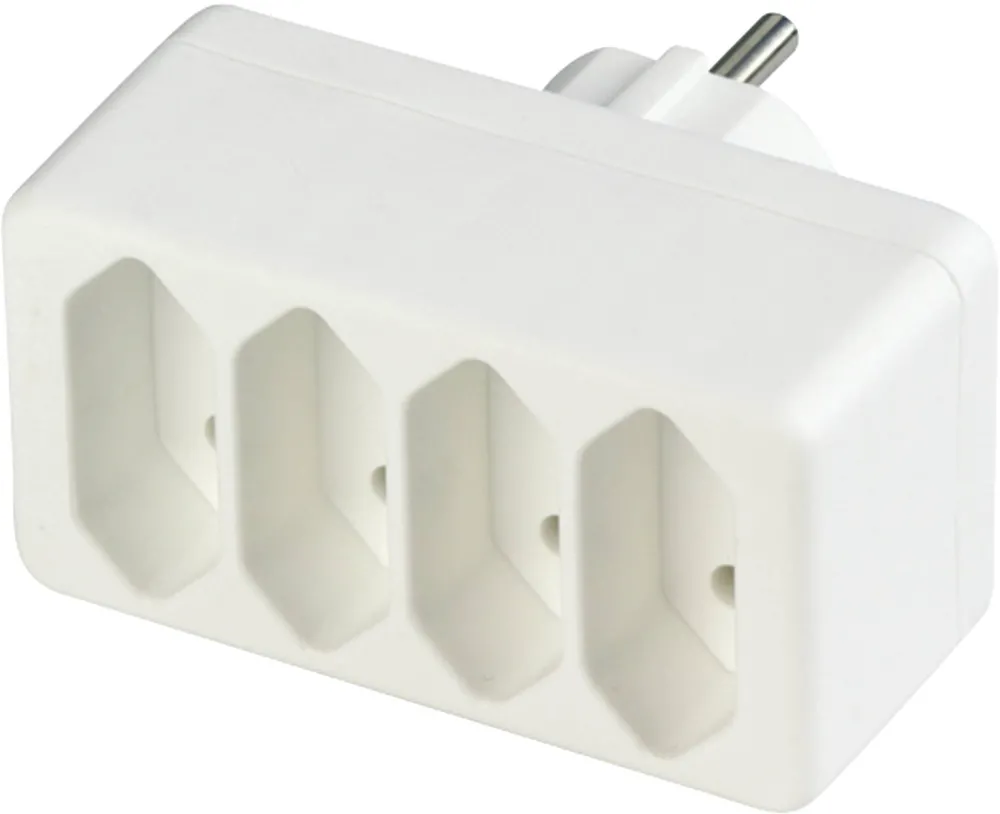 REV transition plug 4-fold Euro Socket line white
