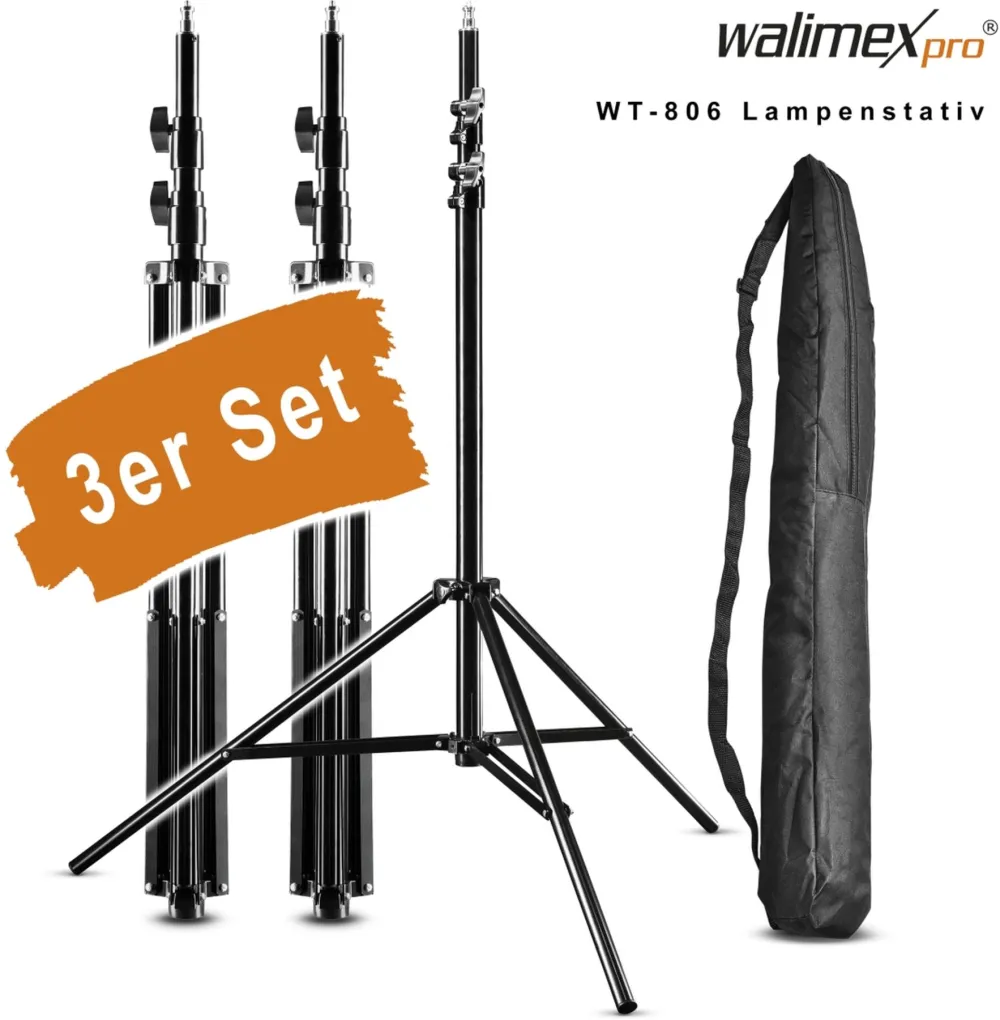 Walimex pro WT-806 Lamp Tripod 256cm 3-Pack