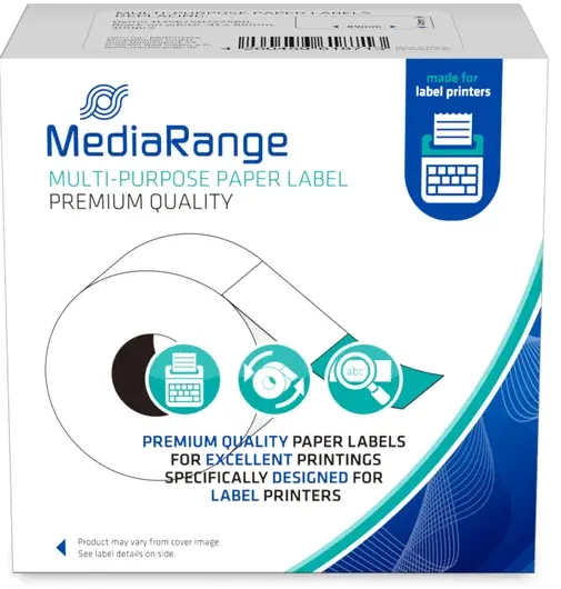 MediaRange Papieretiketten komp. Dymo 41x89mm 300 Stk. sw/ws