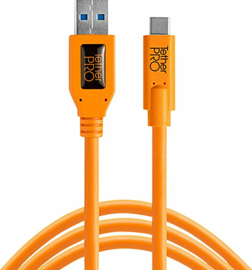 Cablu Tether Tools USB 3.0 la USB-C CUC3215-ORG 4,6 m portocaliu