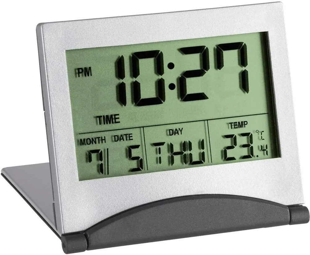Ceas desteptator digital de calatorie TFA 98.1054 argintiu