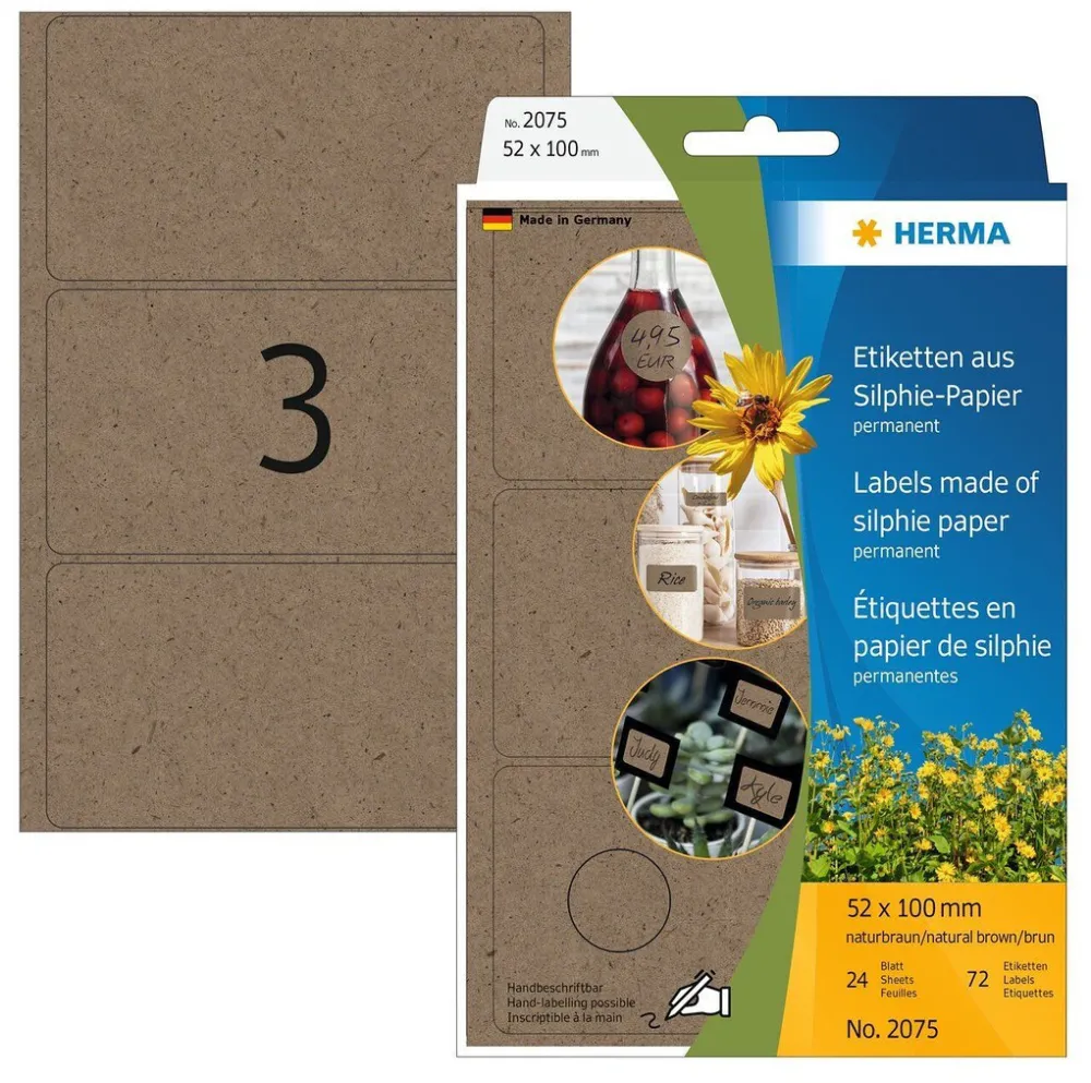 Etichete autoadezive multifunctionale Herma 2075 Silphie 52x100 mm 72 buc