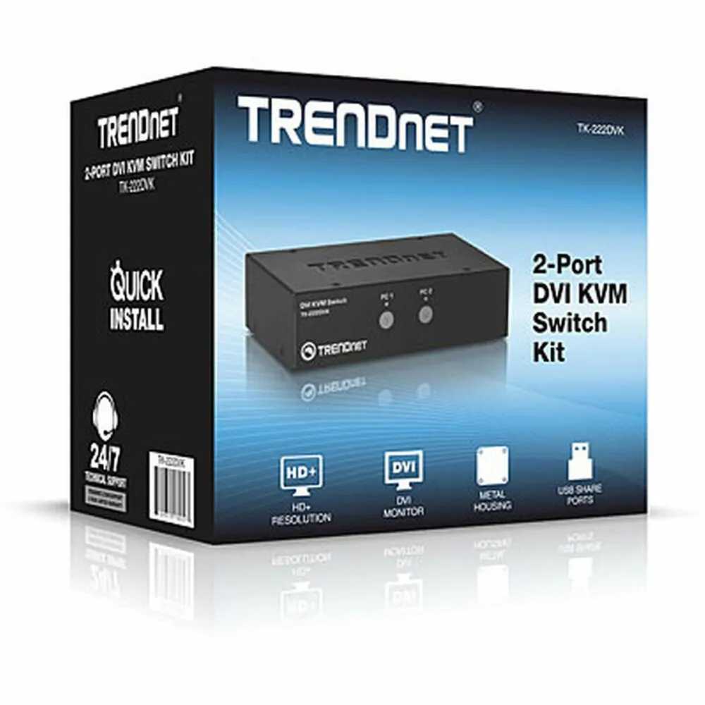 Switch KVM TRENDnet TK-222DVK 2 porturi DVI