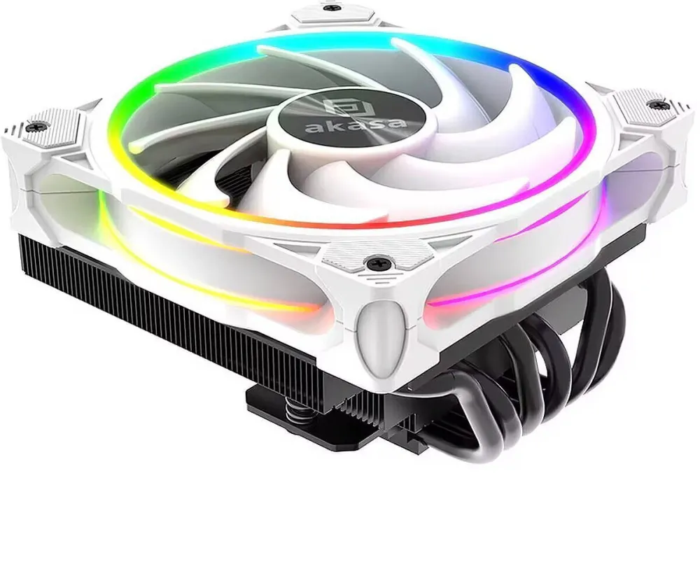 Cooler procesor low-profile Akasa SOHO H6L M2 ARGB 120 mm ventilator alb