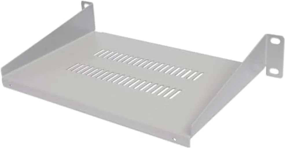 Polita rack Intellinet 10" 1U 150 mm perforata, montaj frontal, gri