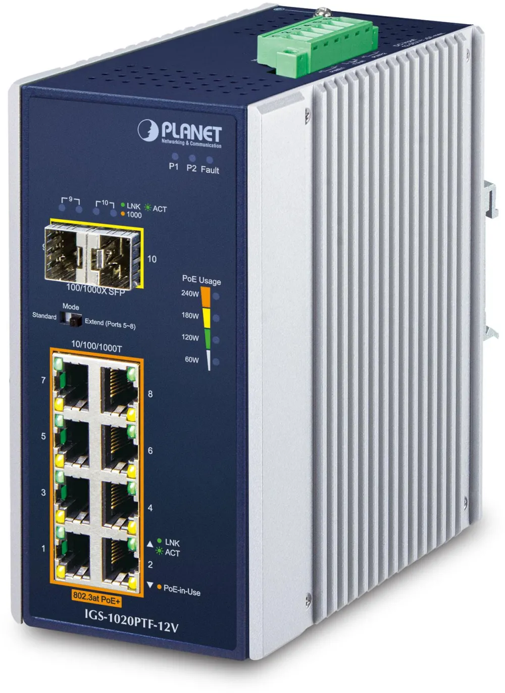 NET SWITCH 8PORT 1000M/IGS-1020PTF-12V PLANET