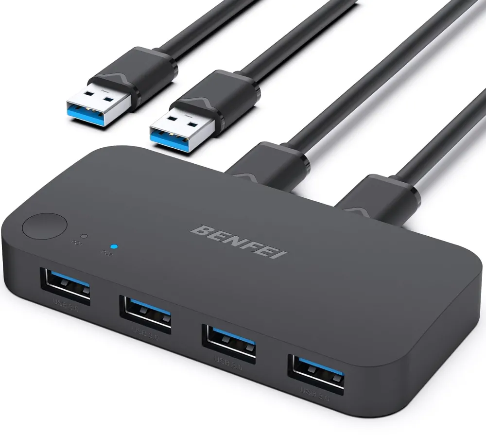 BENFEI switch USB 3.0 4 port for four devices black