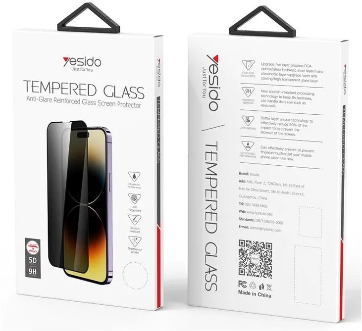 YESIDO PRIVACY GLASS for iPHONE 16 PRO MAX TG02