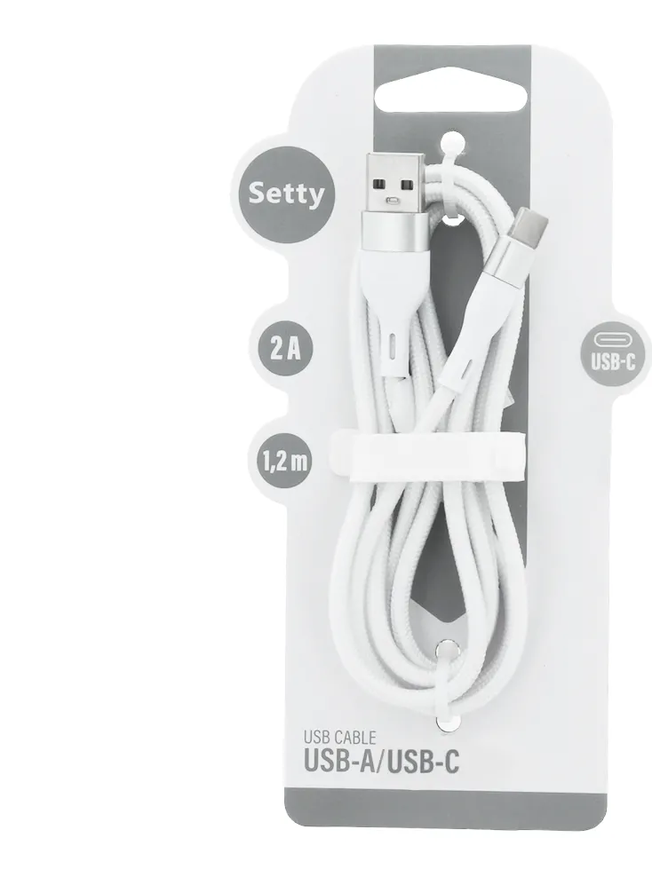 Setty USB - USB-C cable 1,2 m 2A KSA-C-1.220 white