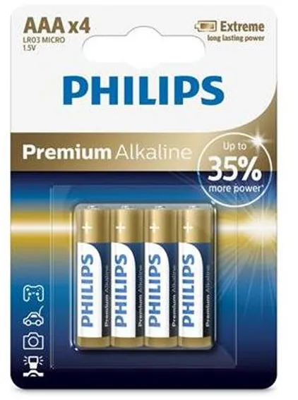 1x4 Philips Premium Alkaline AAA battery