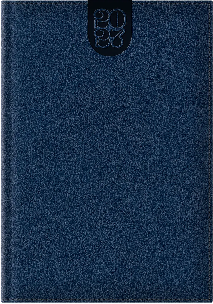 Agenda Dakota A5, datata, hartie ivory, coperta albastru navy