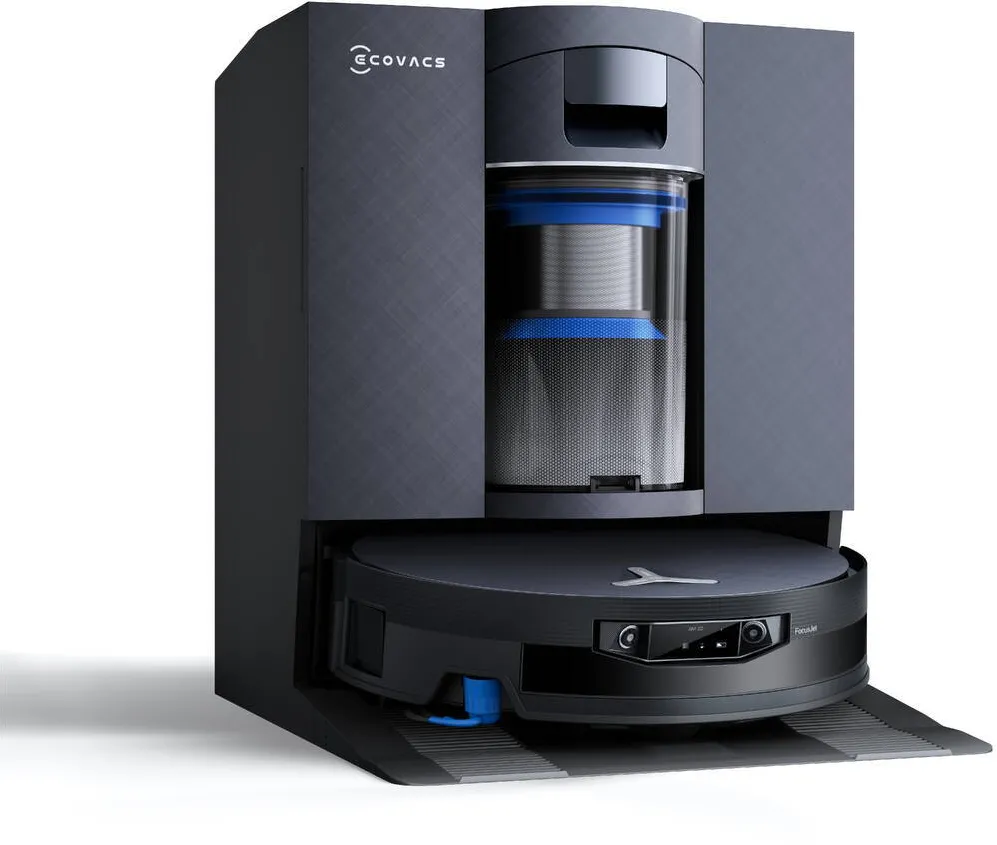 Aspirator robot Ecovacs DEEBOT X12 OMNICYCLONE 22000Pa TruEdge 3.0 FocusJet OZMO Roller 3.0 Negru
