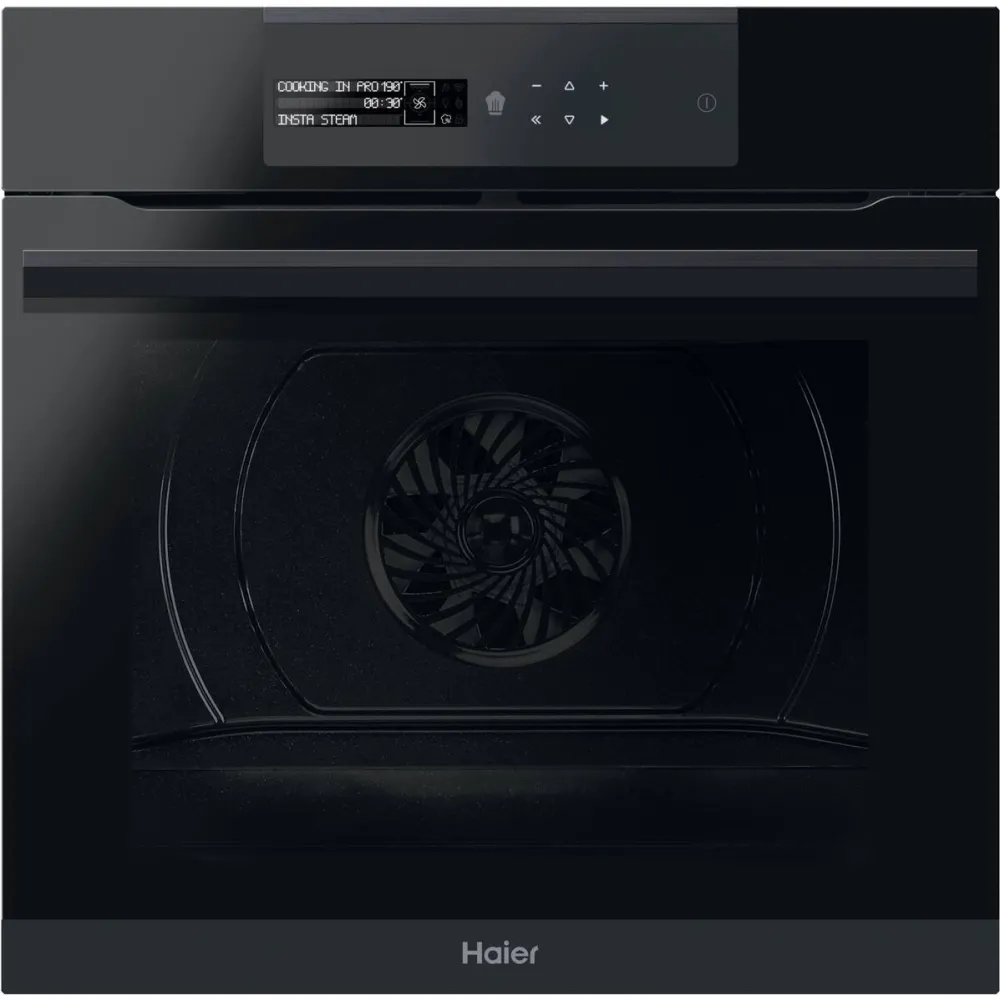 Haier Cuptor incorporabil HWO60SM6B9BH, Electric, 70 l, Autocuratare pirolitica & hidrolitica, WiFi, Clasa A+, Softclose, Negru